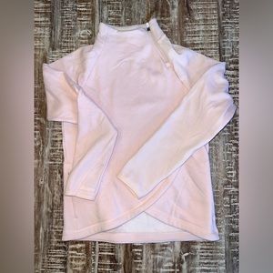 Athleta girl baby pink mock neck zipper up sweatshirt. Size XL/14